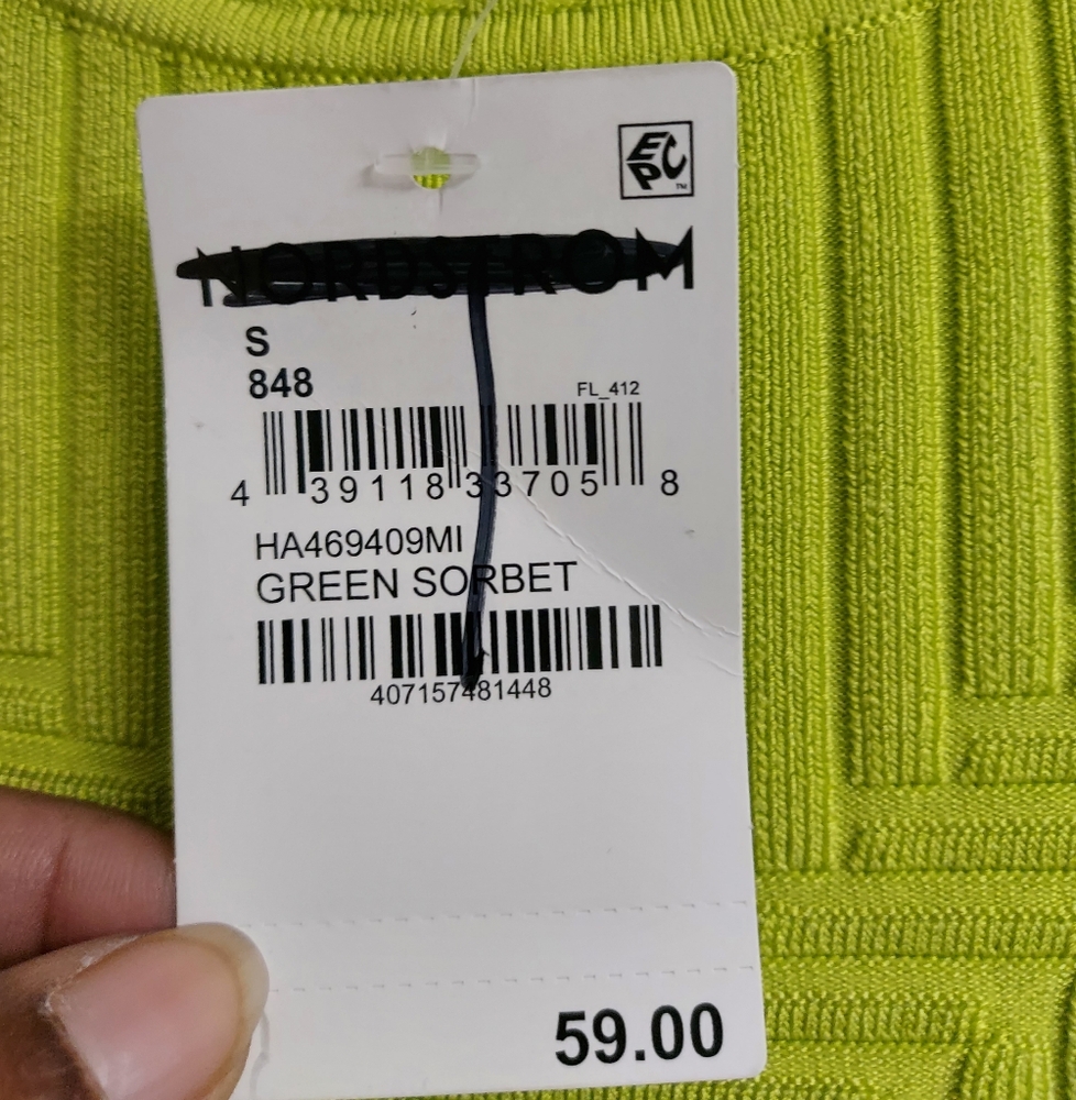 NWT Halogen Vibrant Green Peplum Sweater Top - Picture 5 of 8